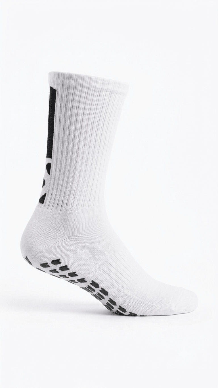 Silicone Crew Socks - White (Pack of 3 Pairs) - Sigma Fit