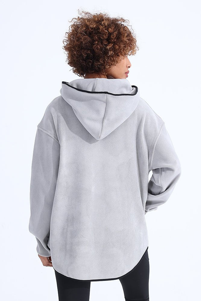 Unsiex Gray Fleece Hoodie - Sigma Fit