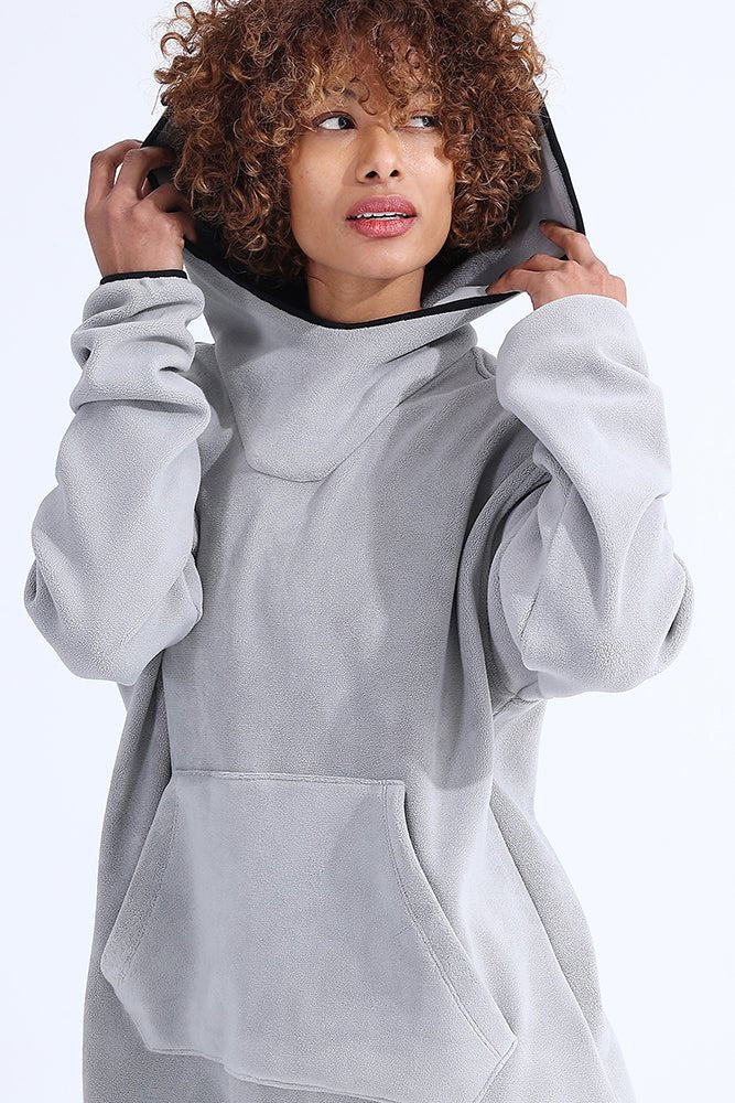 Unsiex Gray Fleece Hoodie - Sigma Fit