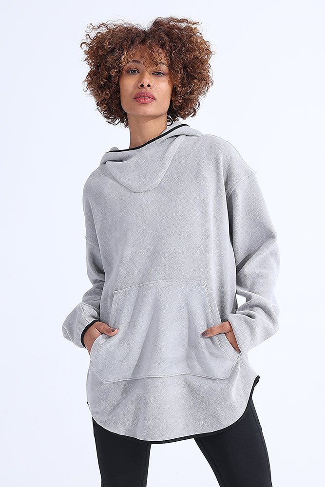 Unsiex Gray Fleece Hoodie - Sigma Fit