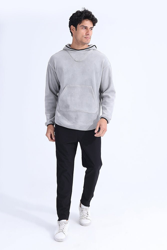 Unsiex Gray Fleece Hoodie - Sigma Fit