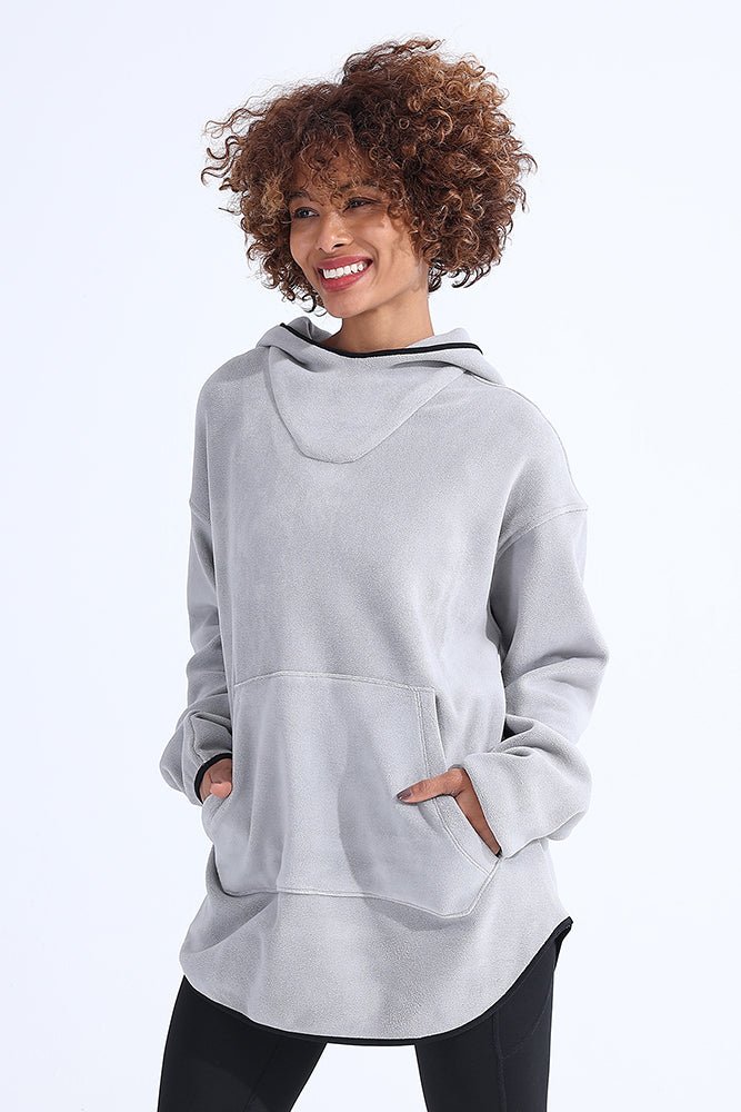 Unsiex Gray Fleece Hoodie - Sigma Fit