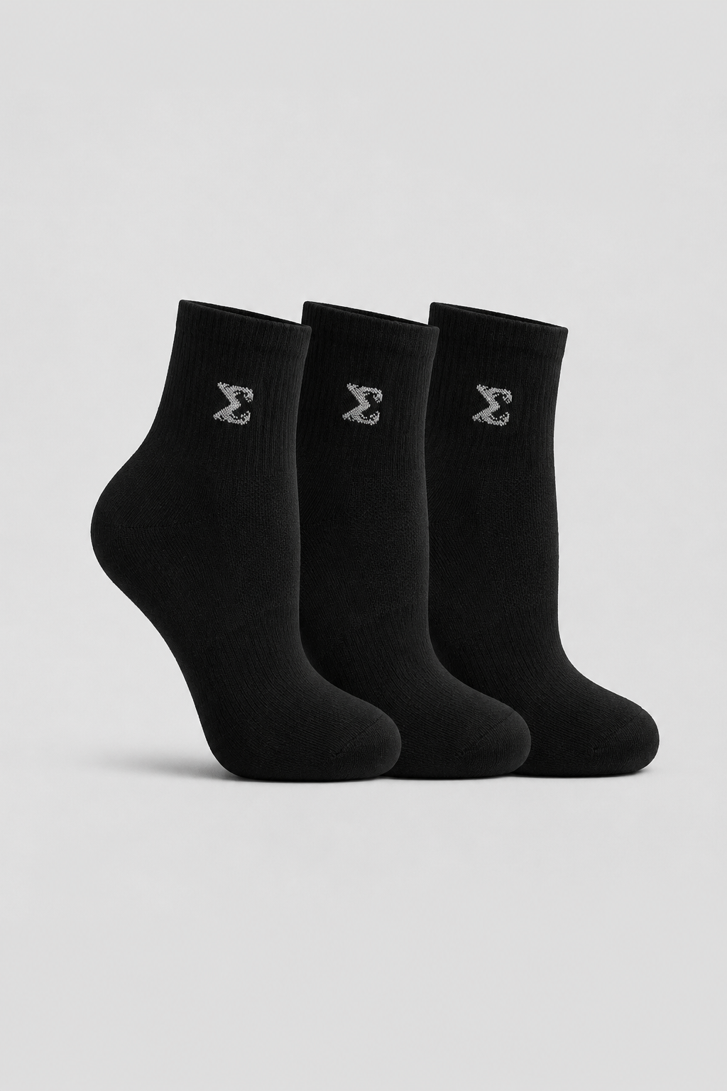 Short Crew Socks - Black (Pack of 3 Pairs) - Sigma Fit