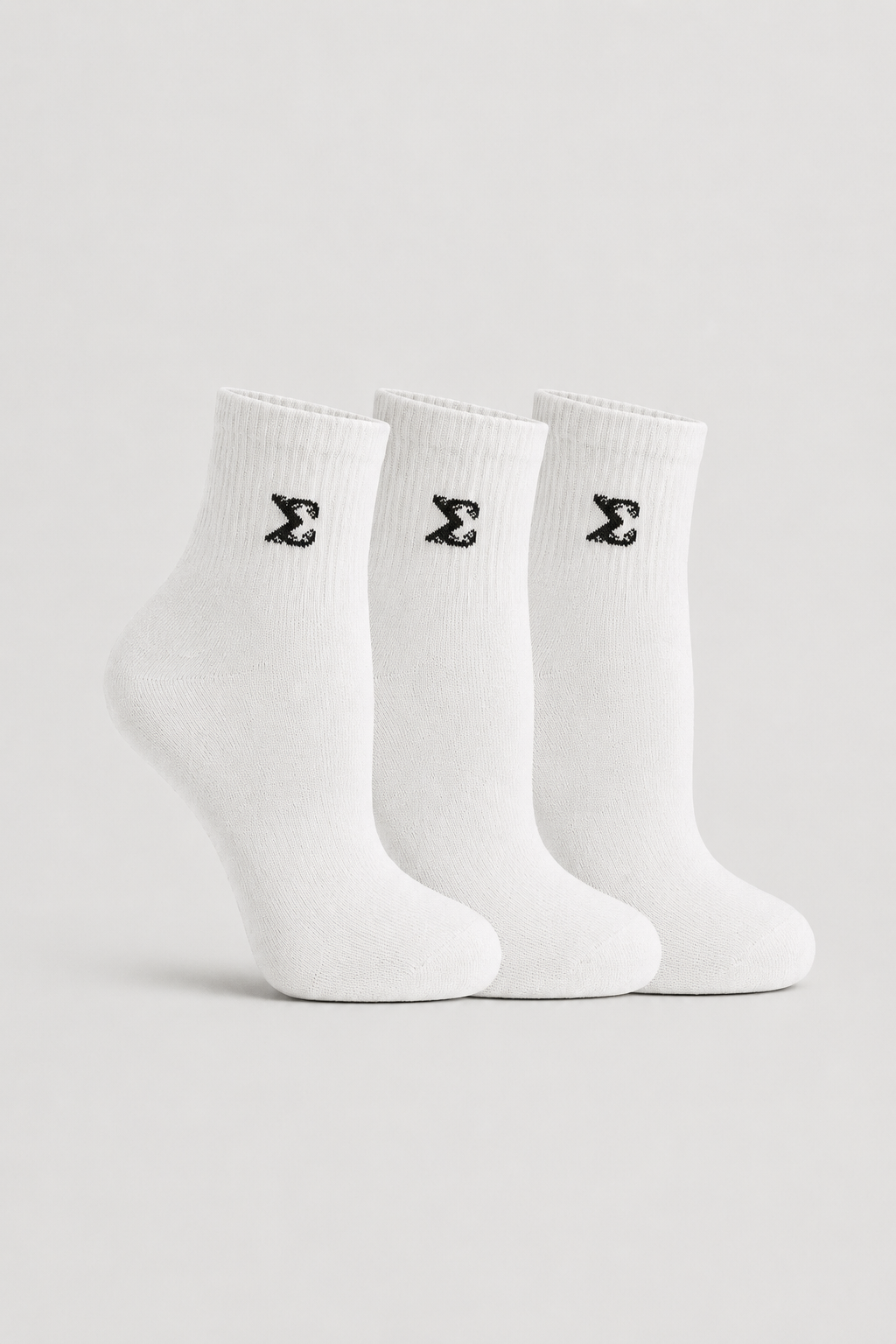 Short Crew Socks - White (Pack of 3 Pairs) - Sigma Fit