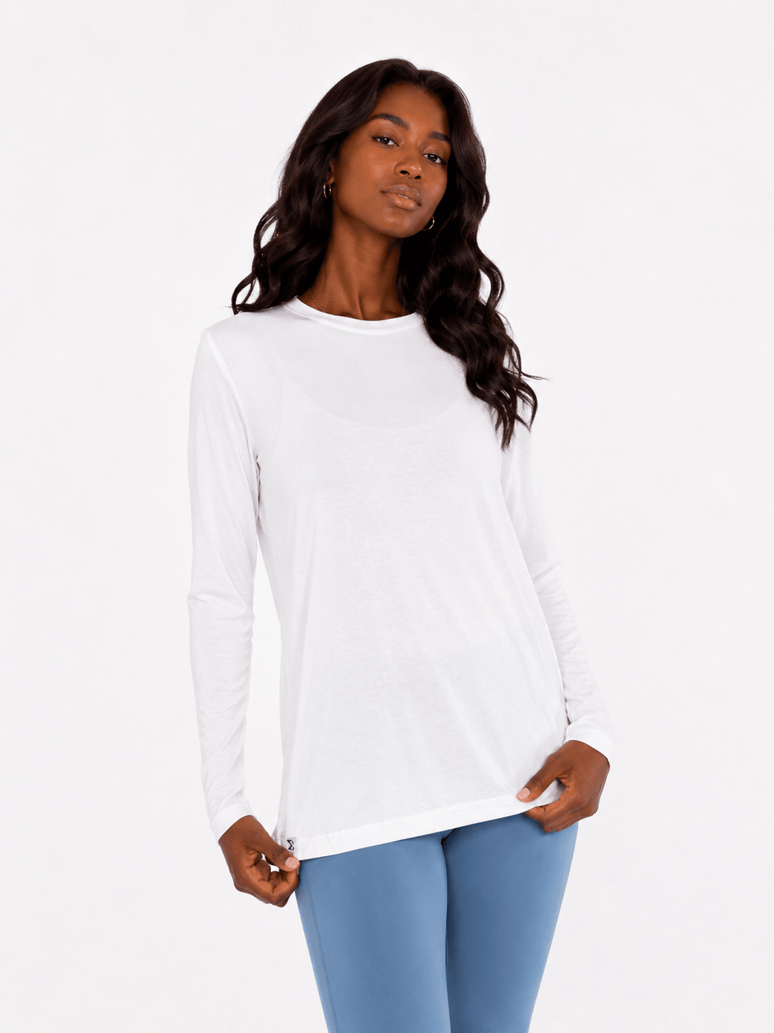 White Extra Comfort Long Sleeve Top - Sigma Fit