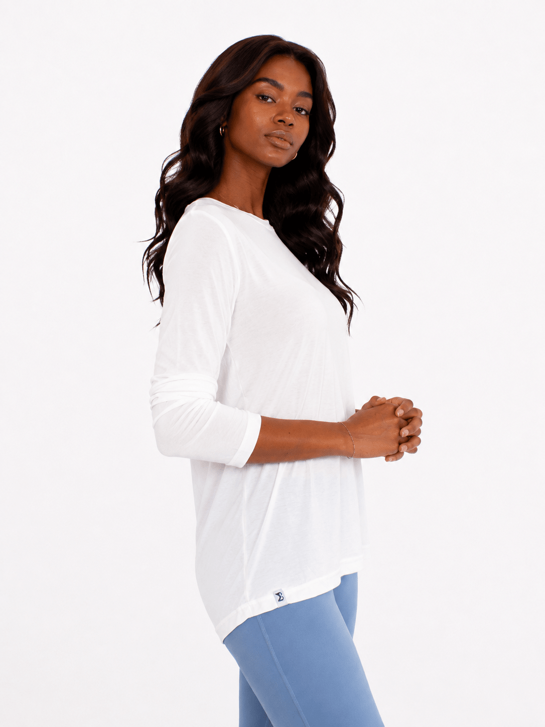 White Extra Comfort Long Sleeve Top - Sigma Fit