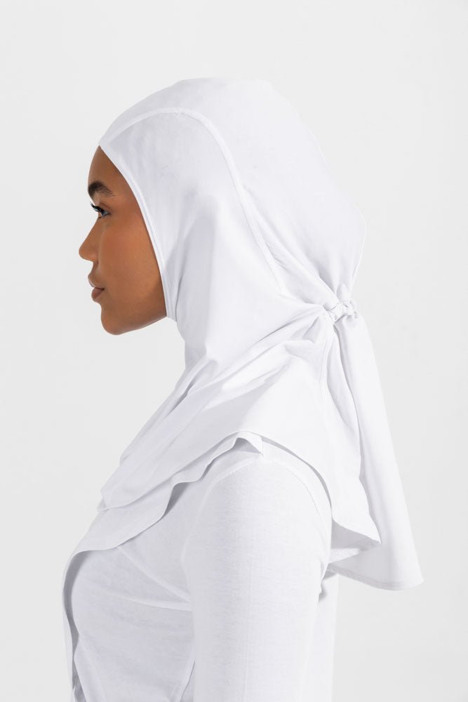 White SecureFit Pro Hijab - Sigma Fit