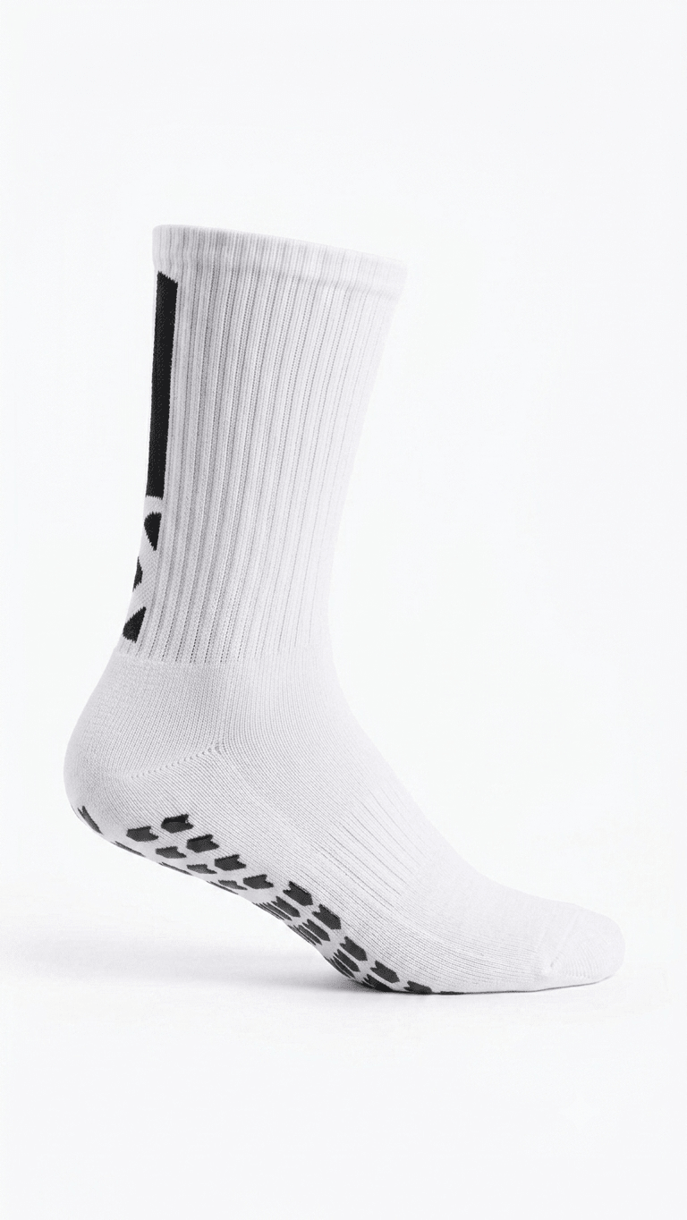 White Silicone Crew Socks - Sigma Fit