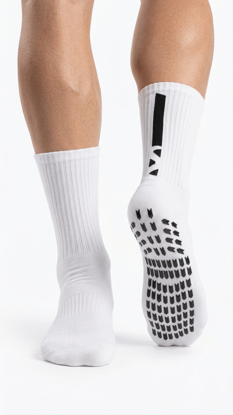 White Silicone Crew Socks - Sigma Fit