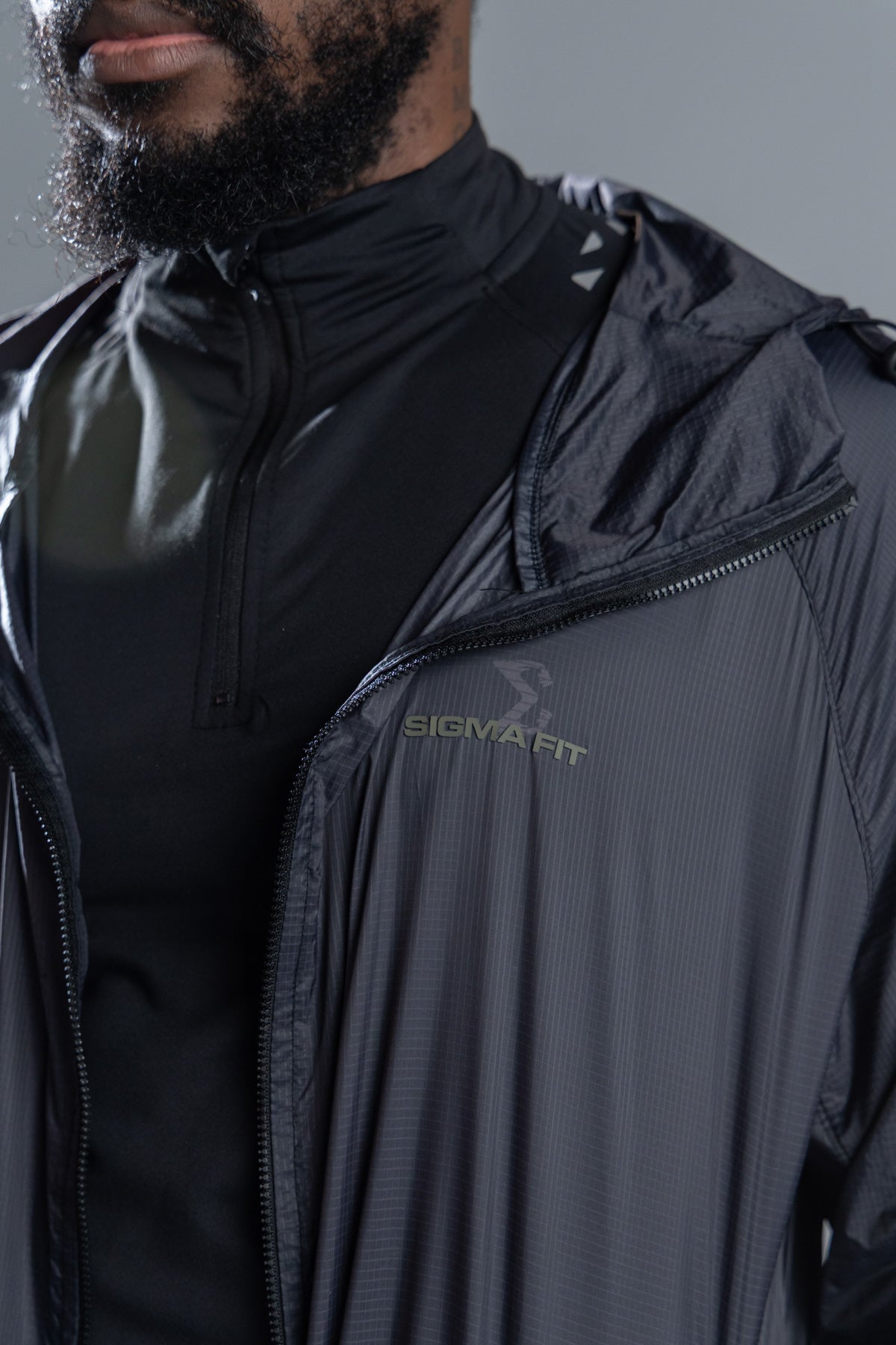 Windbreaker Jacket Dark Gray - Sigma Fit