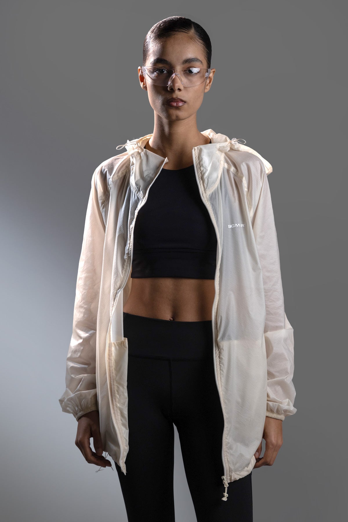 Windbreaker Jacket Off White - Sigma Fit