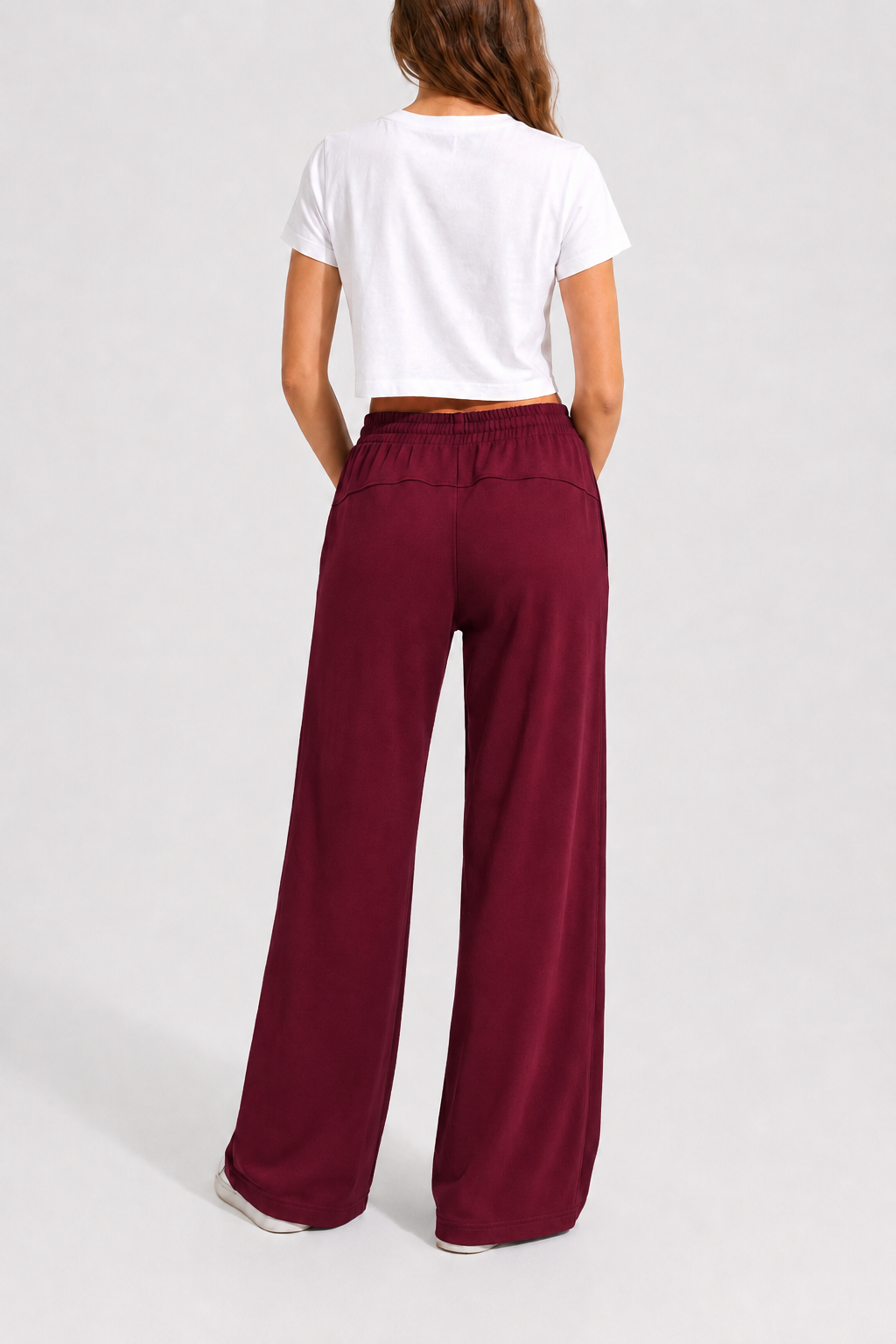 Burgundy Modal Wide Leg Pants | Sigma Fit