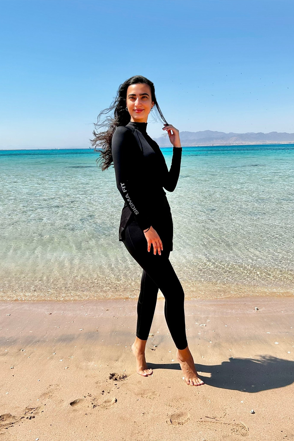 Black SculptFit Burkini Set - Front Alternate - Sigma Fit
