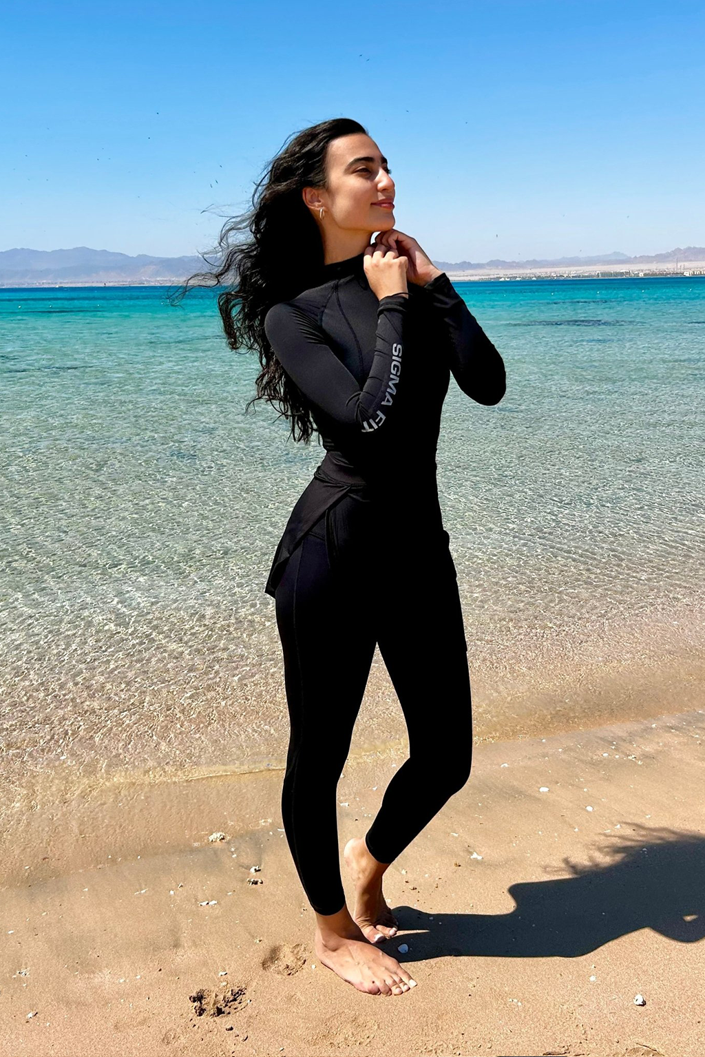 Black SculptFit Burkini Set - Three-Quarter - Sigma Fit