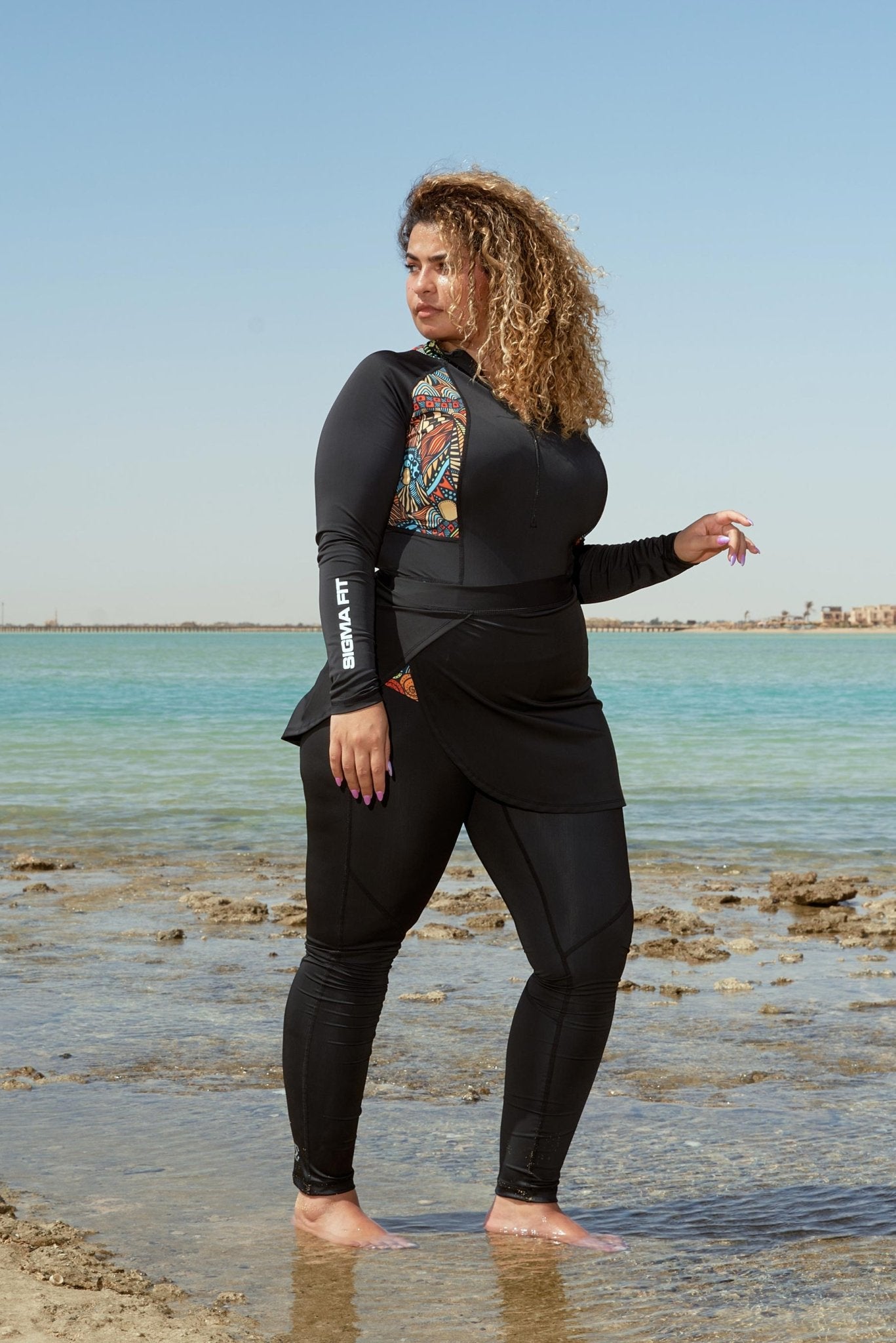 Black Afro AquaTech Burkini - Sigma Fit