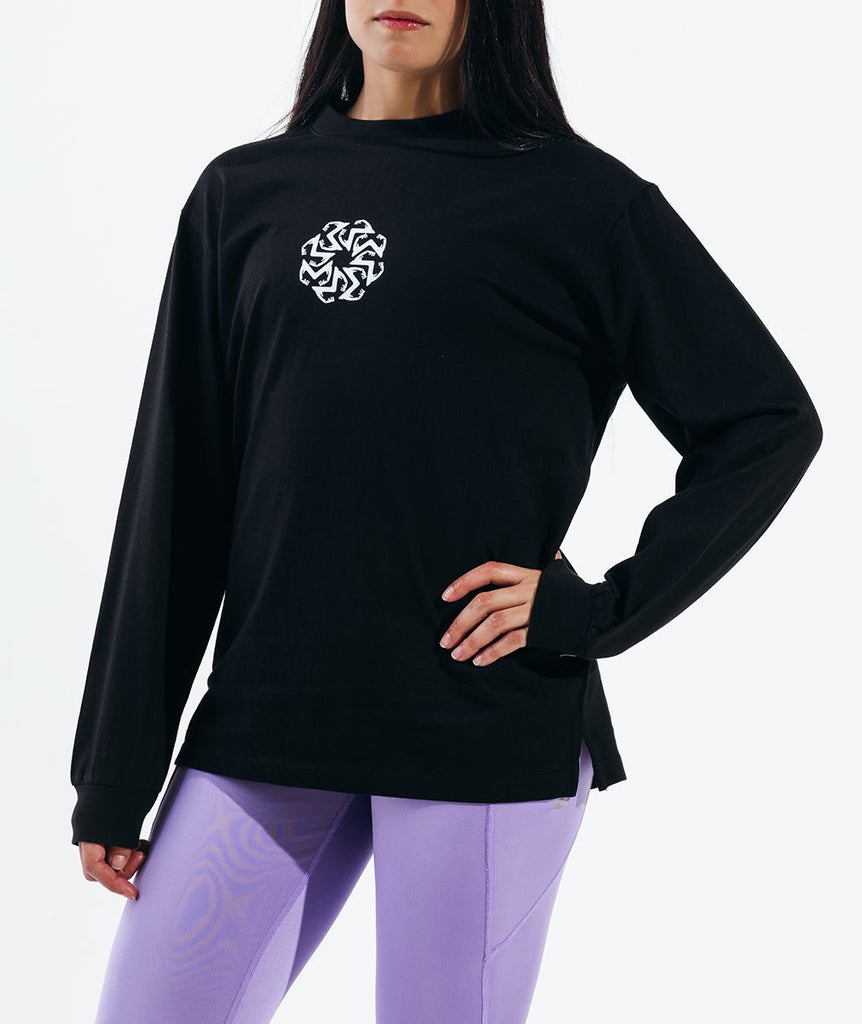 Black Over-Sized Long Sleeve Tee - Sigma Fit