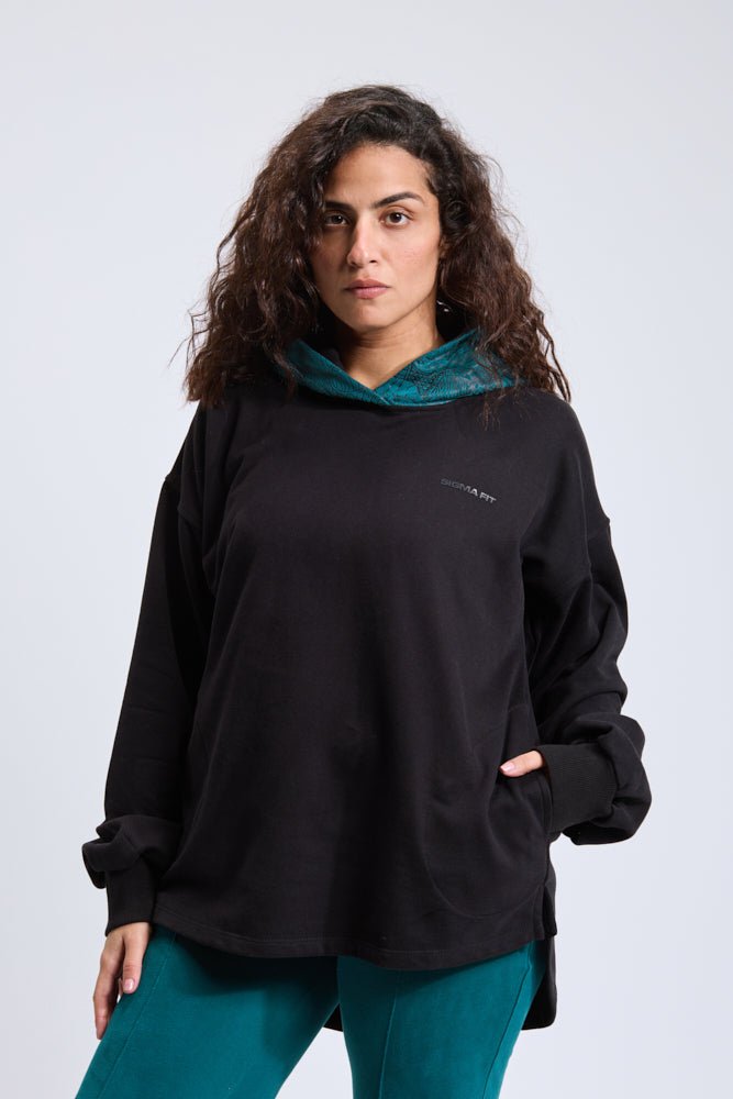 Black Oversized Hoodie - Sigma Fit