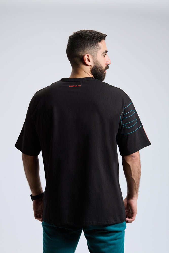 Black Oversized Tee - Sigma Fit