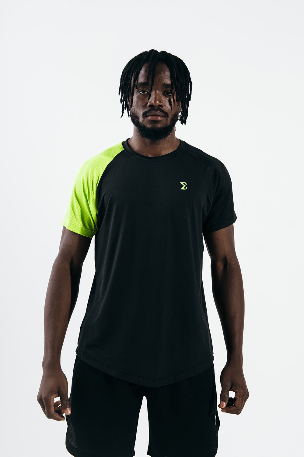 Black x Acid Lime Mishmash T-Shirt - Sigma Fit