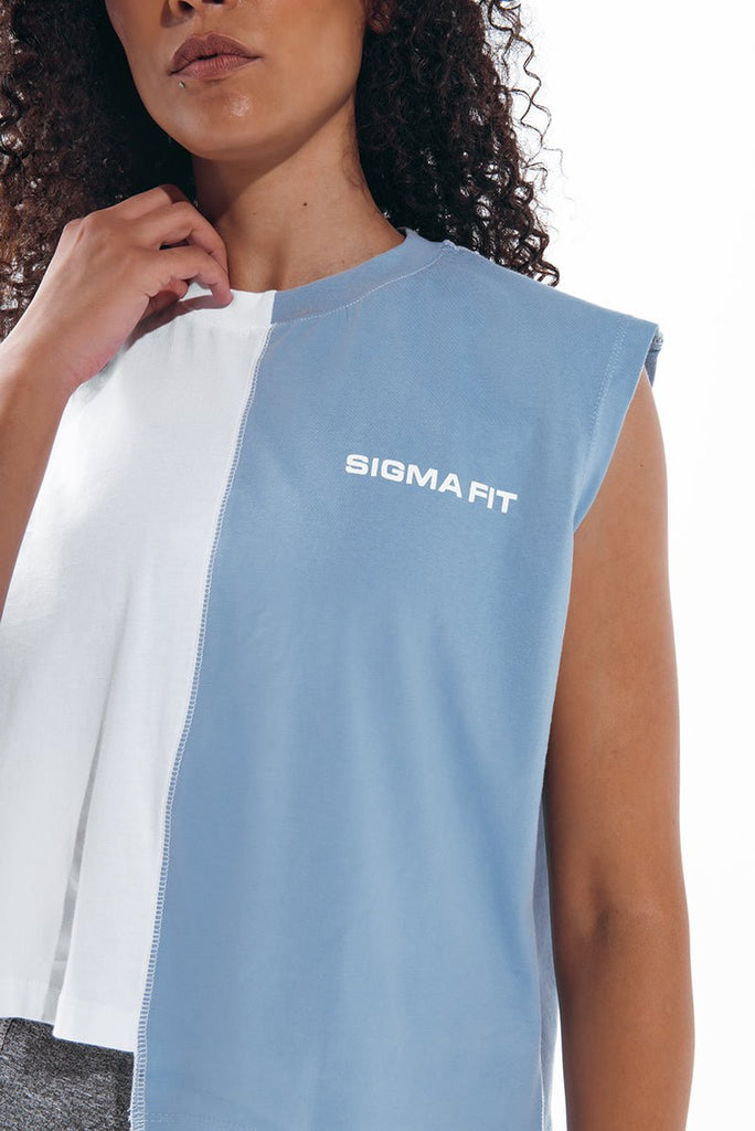 Forget Me Not X White Sleeveless Crop Top - Sigma Fit