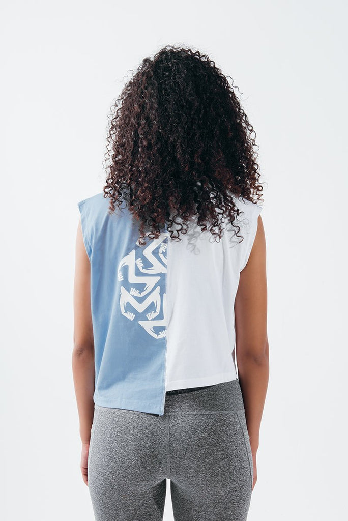 Forget Me Not X White Sleeveless Crop Top - Sigma Fit