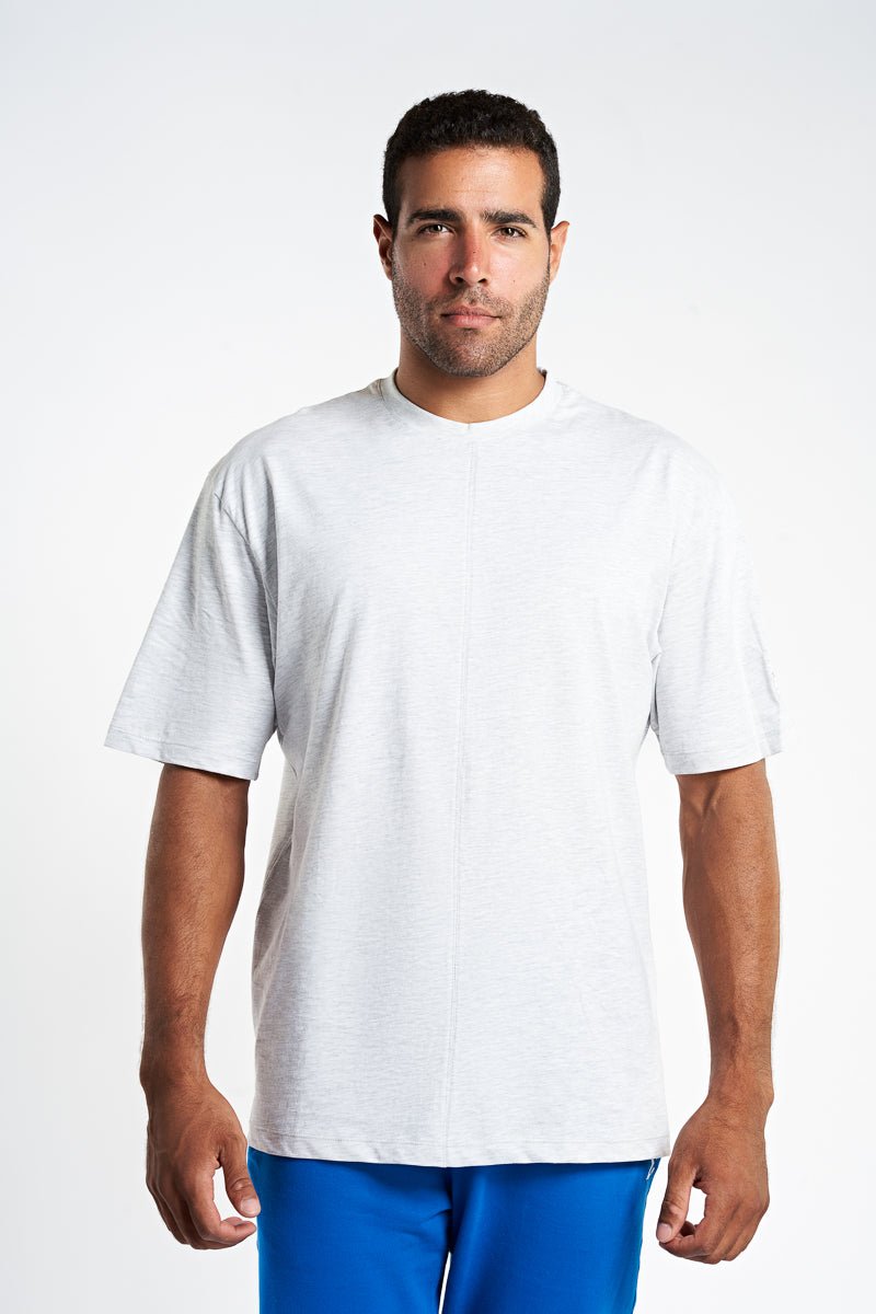 Gray Over-sized Split Tee - Sigma Fit