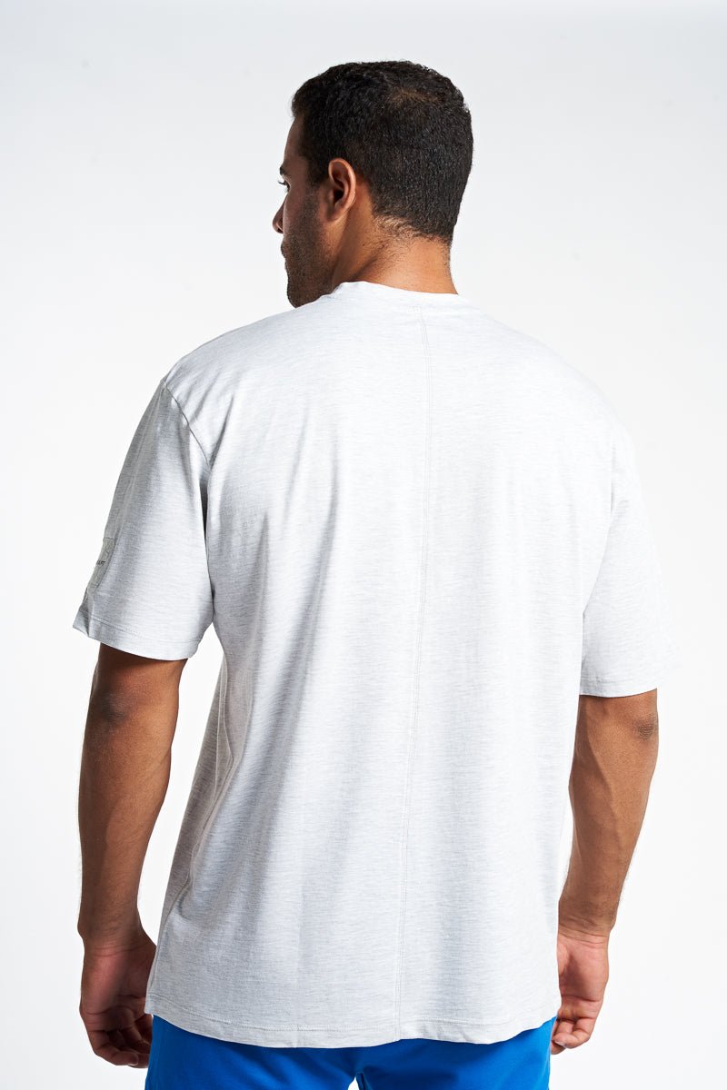 Gray Over-sized Split Tee - Sigma Fit