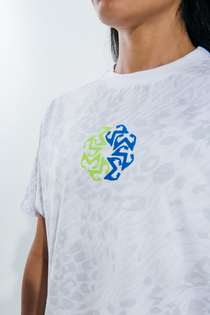 Printed White Flair T-Shirt - Sigma Fit