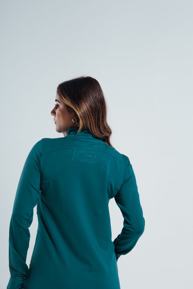 Teal Green Urbane quarter zipper - Sigma Fit