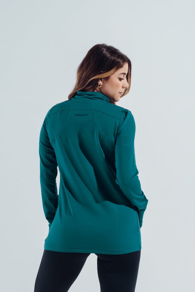 Teal Green Urbane quarter zipper - Sigma Fit