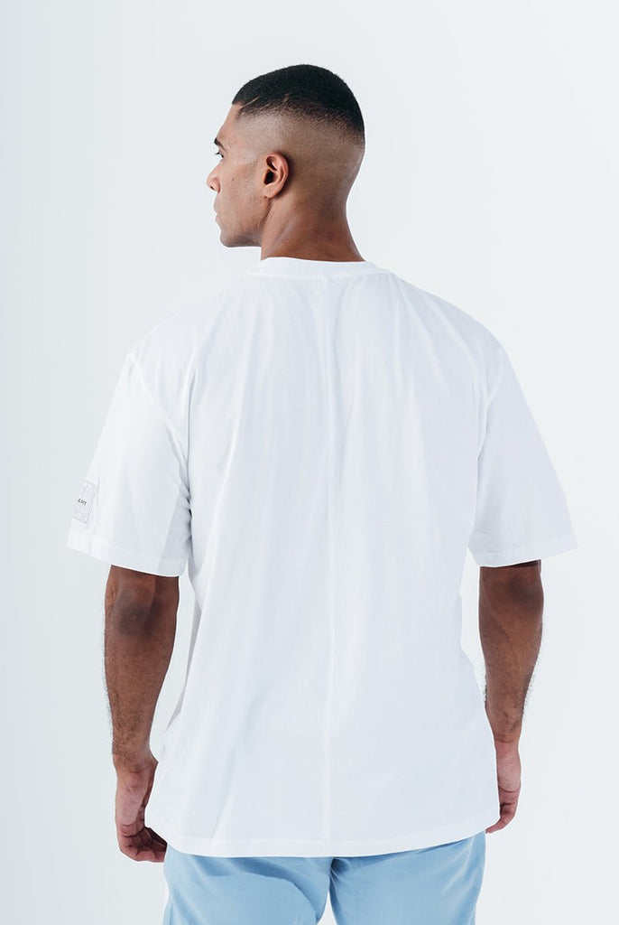 White Over-sized Split Tee - Sigma Fit