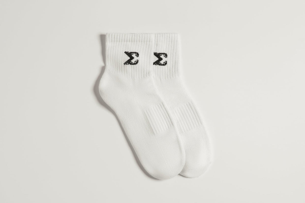 White Short Crew Socks - Sigma Fit